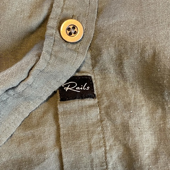 Rails Kona Linen Blend Button-Up Shirt Embroidered - Picture 10 of 11